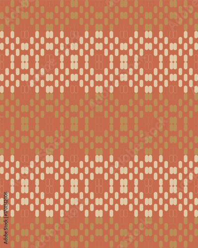 Earthy boho oval knit in bronze terracotta tones