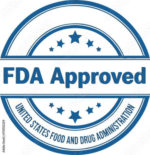 FDA Approved stamp illustration on white background