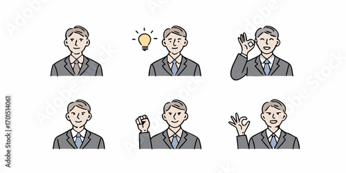 illustration of  Vector man and a women, a group of standing business people, black color isolated on white background