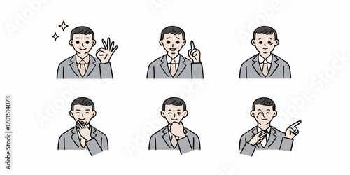 illustration of  Vector man and a women, a group of standing business people, black color isolated on white background