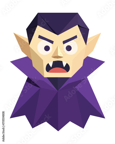 halloween dracula origami style illustration