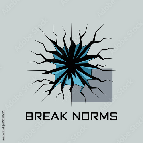 Abstract starburst shattering effect representing breaking norms and disruptive innovation with edgy design elements vector
