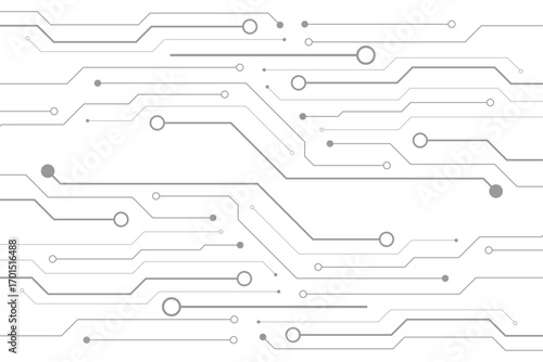 Vector Technology black circuit diagram concept. Abstract technology on white background. High-tech circuit board.