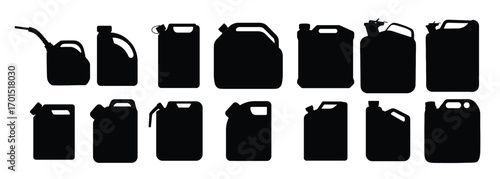 Black silhouettes of Car canisters. Vector illustration on white background, vector