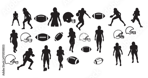 female american football player silhouette vector