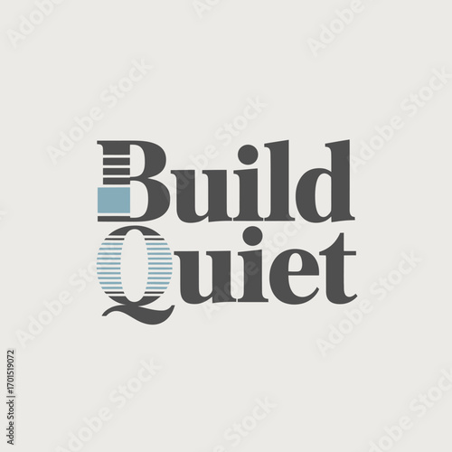 Modern typography corporate logo design build quiet company brand identity modern business graphic element vector