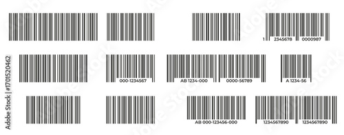  barcodes collection black label barcode for product vector illustration