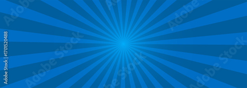 Blue sunburst lines Background. Light sun rays pattern. rays stripes halftone radial wallpaper for poster, banner, advertising backdrop, comic scene.