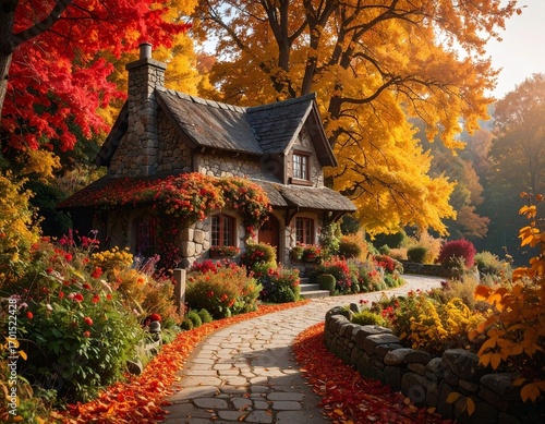 japanese garden in autumn