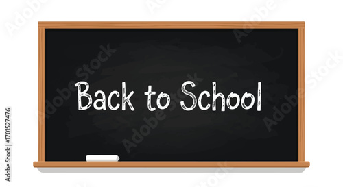 Back to School Chalkboard Illustration with Chalk and the words Back to School written on the board