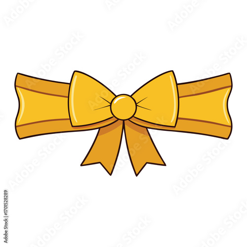 A golden bow with a sleek horizontal ribbon adds elegance and charm, perfect for gift wrapping, festive décor, or special occasions, symbolizing luxury and celebration.
