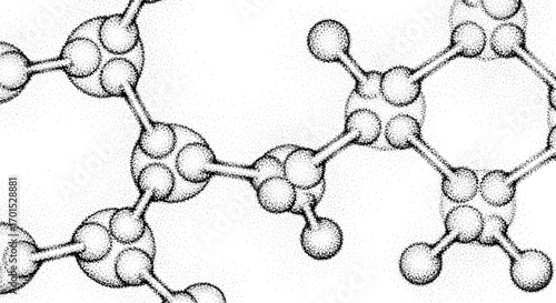Digital stipple art with abstract, spray-like grain. Vectorized monochrome texture over white background.