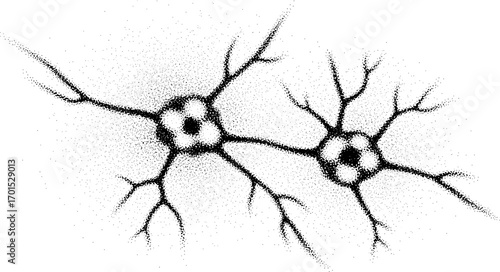 Digital stipple art with abstract, spray-like grain. Vectorized monochrome texture over white background.