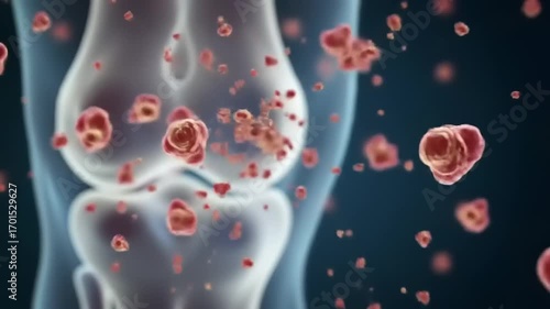 Wallpaper Mural Knee Joint with Cancer Cells, and Microscopic. Torontodigital.ca