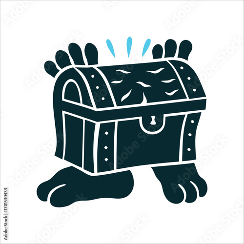 Cartoon Treasure Chest with Feet and Hands Nabrok Necropants A hollowed out leg skin pouch representing forbidden necromancy