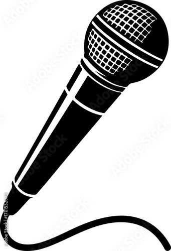 microphone silhouette vector illustration