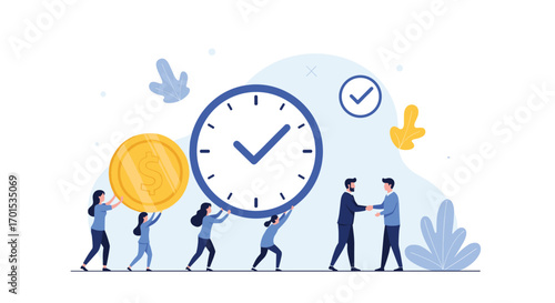 Teamwork and collaboration help achieve business goals through efficient time management and financial gain