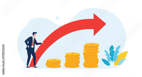 Business growth strategy achieving financial success through smart investments and capital accumulation