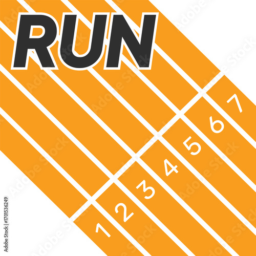 Vector layout template design for run, championship or any sports event. Poster design with abstract running track on stadium with lane. Run.