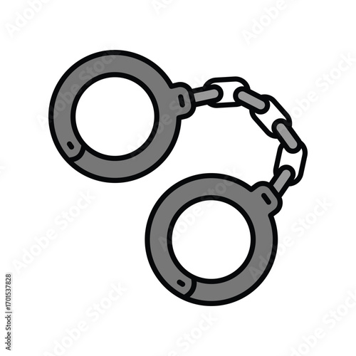 Handcuffs icon with white background vector stock illustration