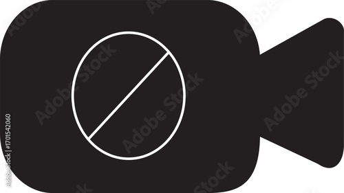 video camera icon for app and website. vector.Play button on video camera icon in generic style