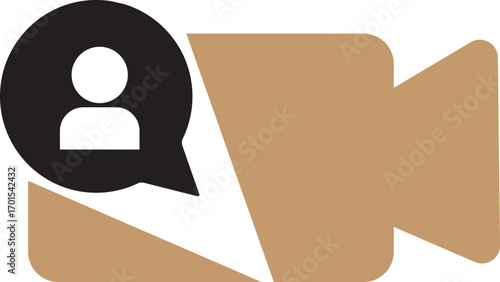 video camera icon for app and website. vector.Play button on video camera icon in generic style