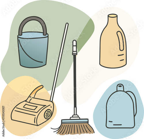 set of cleaning products