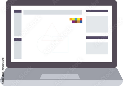 Art & Illustration Title: "Laptop Screen Displaying Graphic Design Software Interface"