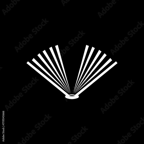 Simple open book icon isolated on black background