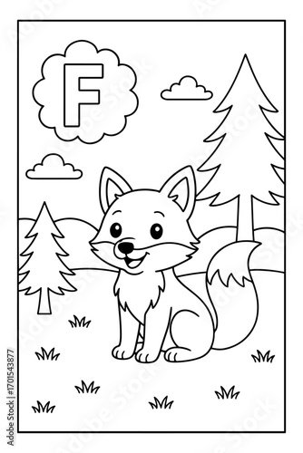 Letter A coloring page with apple, alligator, and ant illustration. Fun educational design for kids learning alphabet.