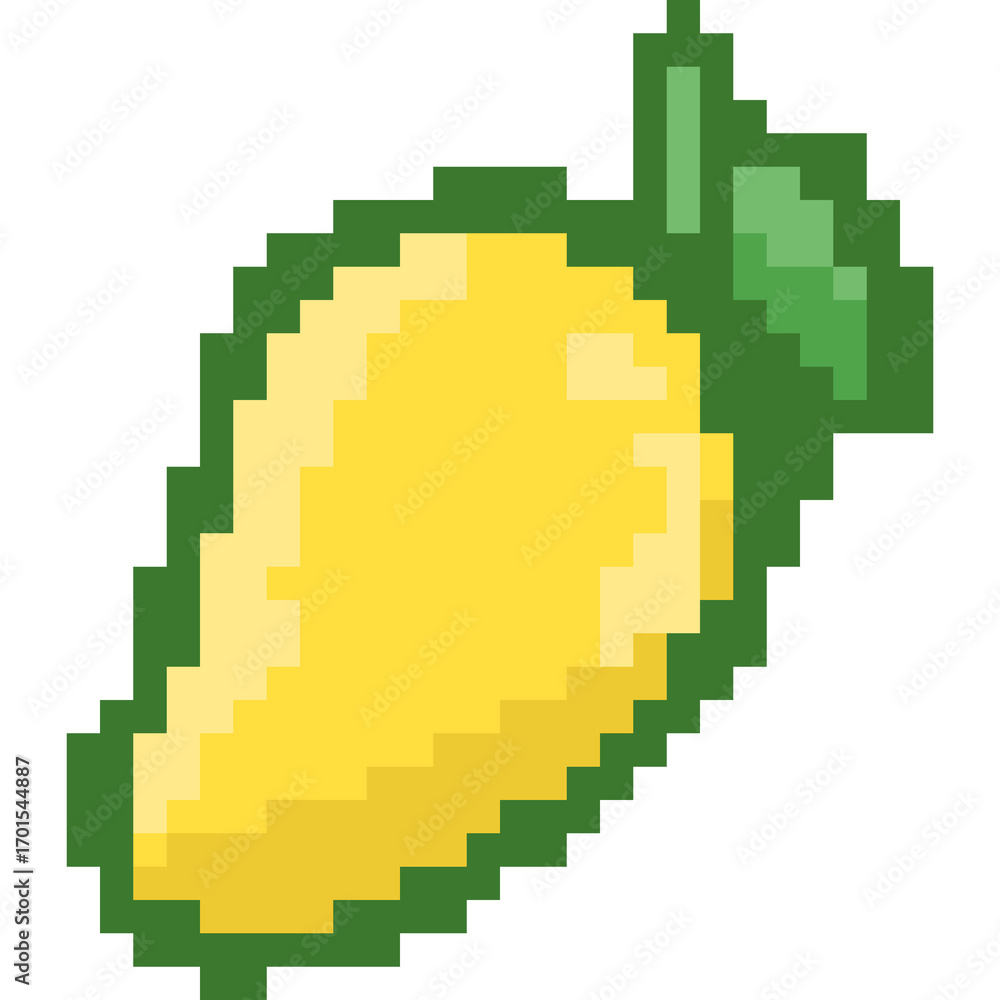 Fototapeta premium Cute Pixel Fruit Collection