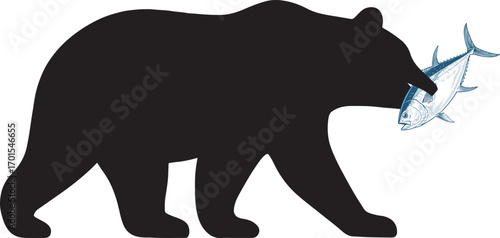 A black bear with a catch
