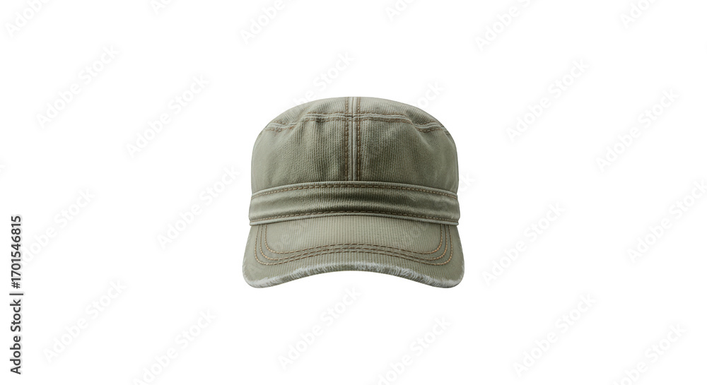 Fototapeta premium Distressed Canvas Military Style Baseball Cap for Casual Wear and Outdoor Activities