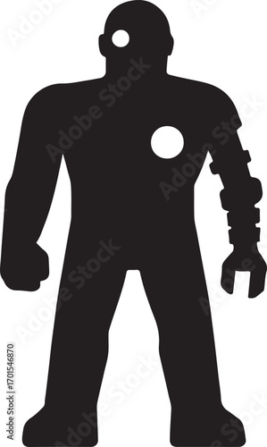 Silhouette of a cyborg, perfect for sci-fi, futuristic, and technology-themed design projects.