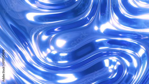 Blue liquid chrome waves ba...