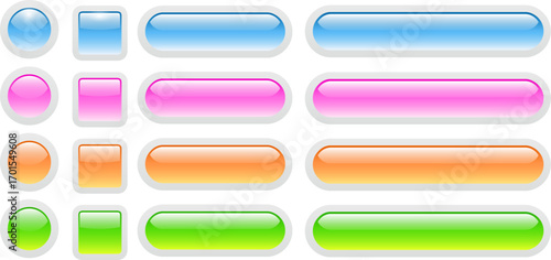 Multicolored buttons isolat...