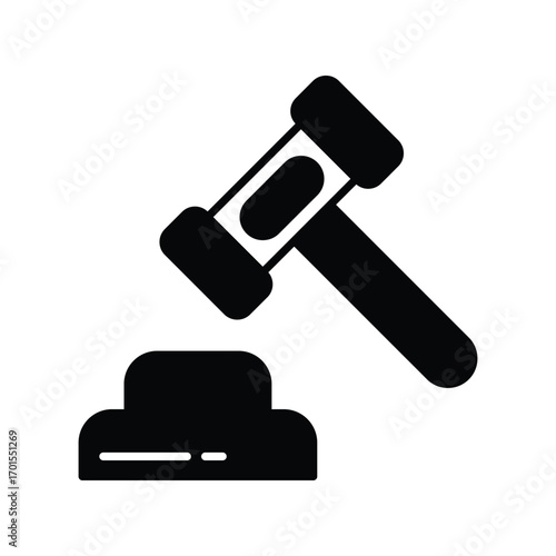 Law icon with white background vector stock illustration