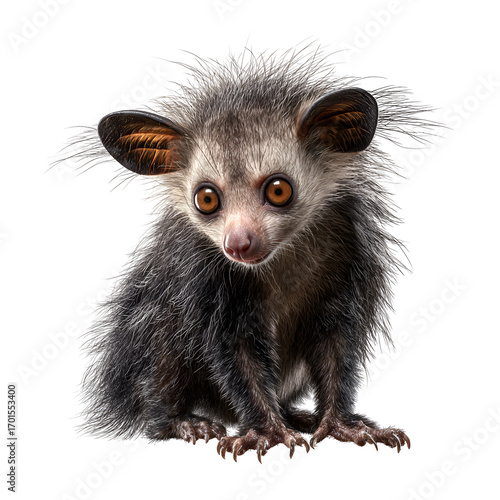 Aye-aye Isolated on Transparent Background