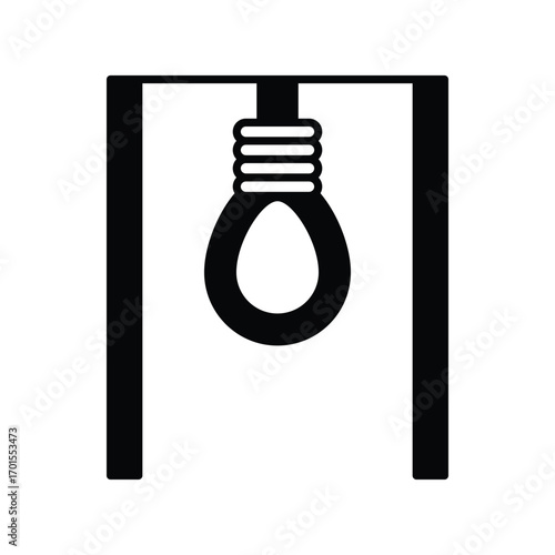Death Penalty icon with white background vector stock illustration