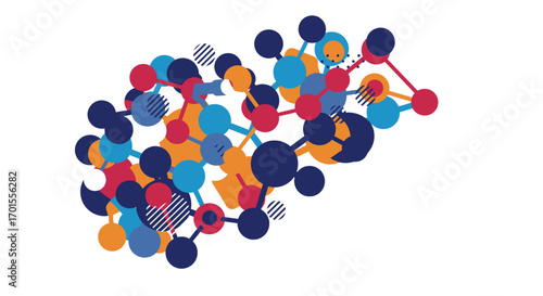 Futuristic Digital Growth: Interconnected Network Visualizing E-commerce Strategy & Social Media Impact