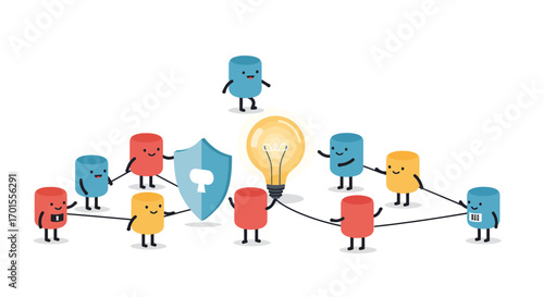 Elevate E-commerce Trust: Whimsical Data Security Visuals for Engaging Digital Campaigns