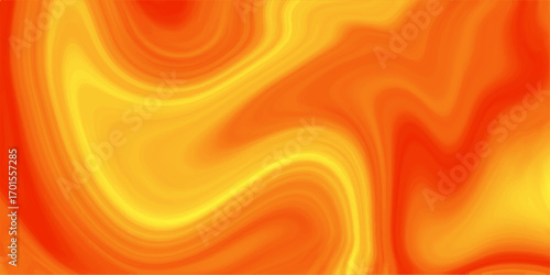 Smooth orange and red silk waves with a soft, flowing texture create a fiery, swirling abstract background. Trendy abstract colorful liquid background. Stylish marble wave texture.  liquid marble