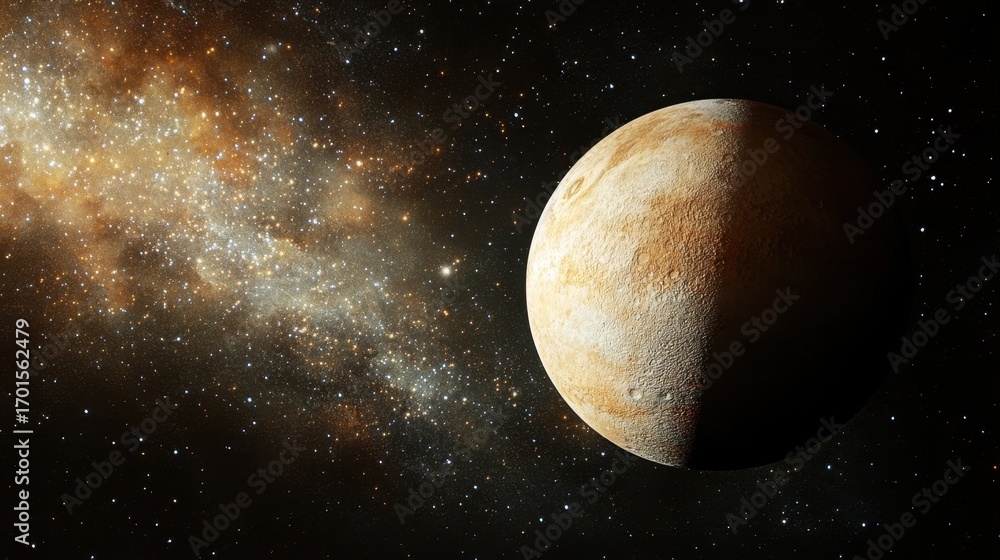 Naklejka premium Vast Universe with Celestial Body and Stars in the Night Sky