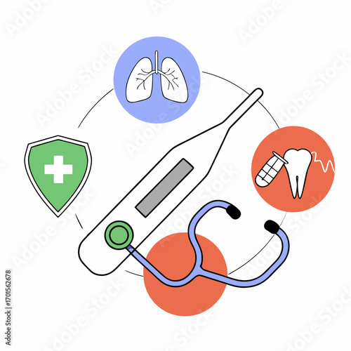 Medical icons representing health and healthcare services
