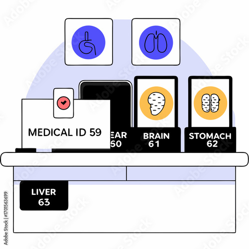 Medical id and organ data display