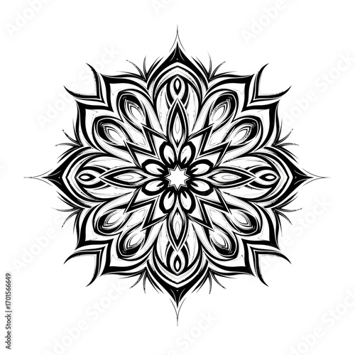 Intricate Symmetrical Floral Mandala Pattern for Branding
