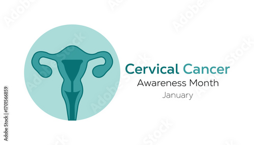Vector illustration on the theme of Cervical Cancer awareness month observed each year during January. banner, Holiday, poster, card and background design.