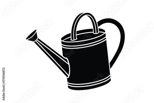 garden watering can line art icon