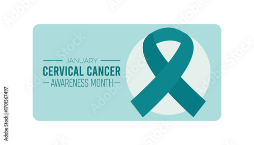 Vector illustration on the theme of Cervical Cancer awareness month observed each year during January. banner, Holiday, poster, card and background design.