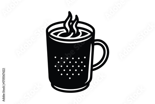hot chocolate cup line art icon